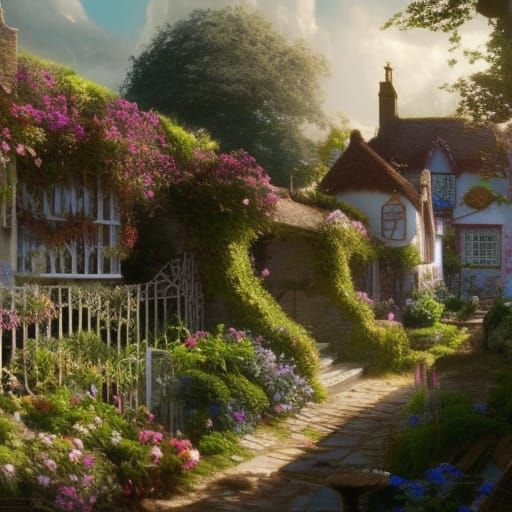 Victorian Seaside Village with Gothic Architecture