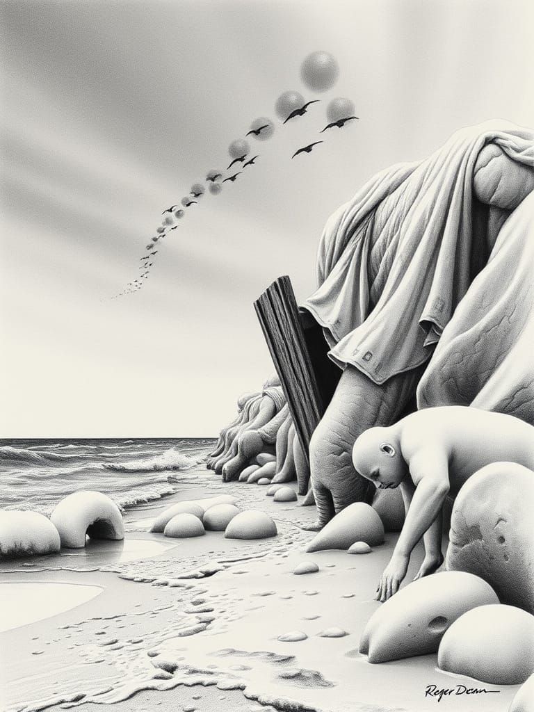 Surrealist Street Art in Roger Dean Style