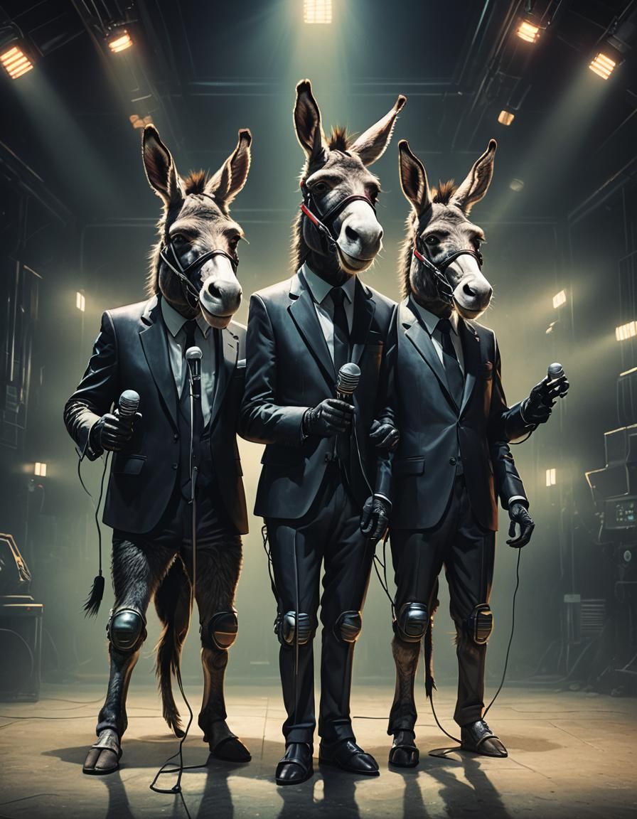Donkeys in Suits: A Vibrant Concept Art