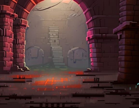 Pixel Art Dungeon Background for Game Art