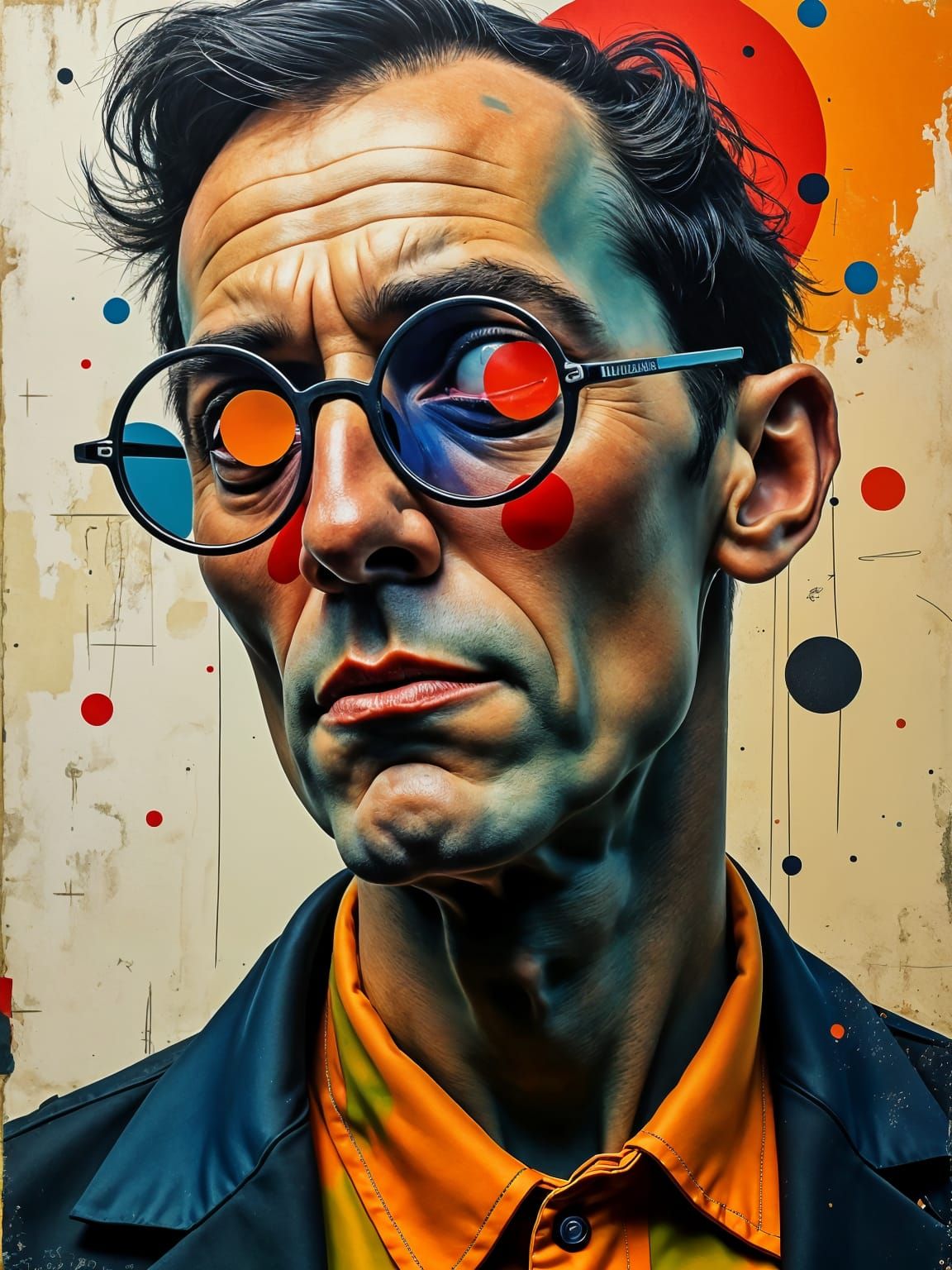 Surreal Man: Art Brut Collage Portrait