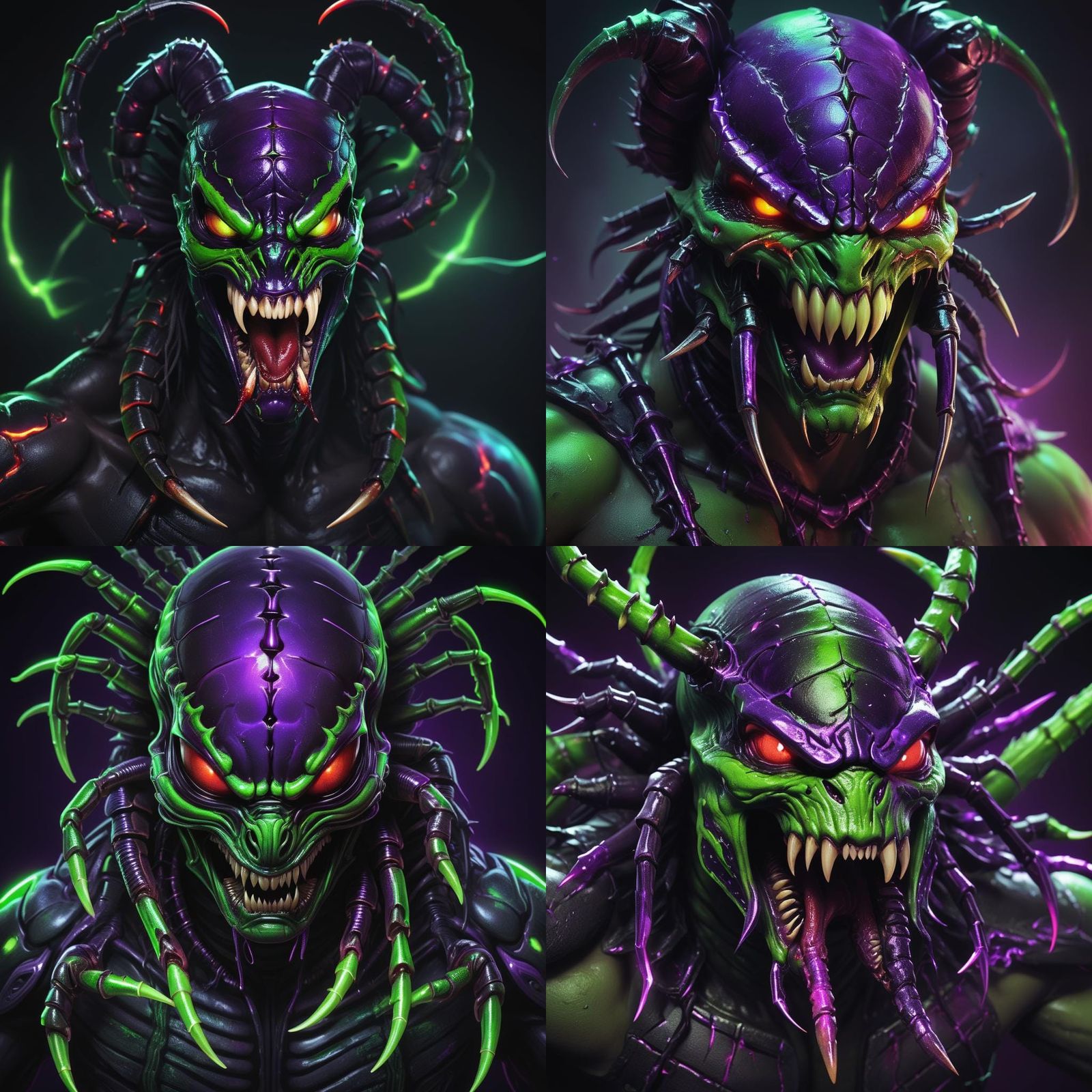 Creepy Scorpion King Illustration with Electric Magic