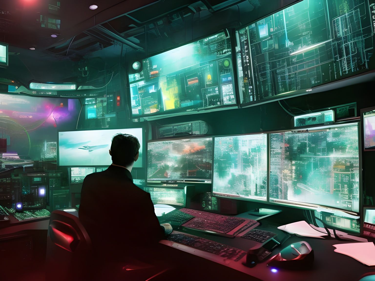 Matrix Style Computer Conspiracy: 3D Digital Art