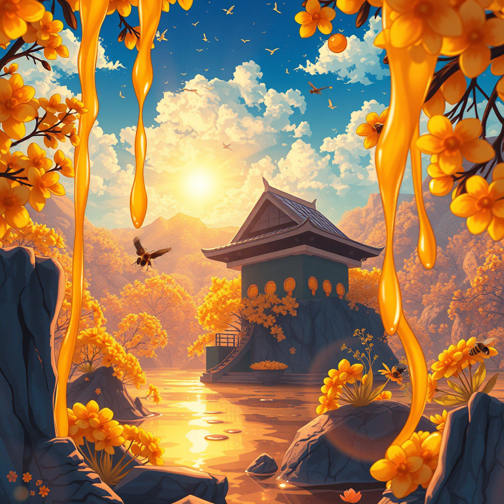 Honey Anime Scene in Studio Trigger Style