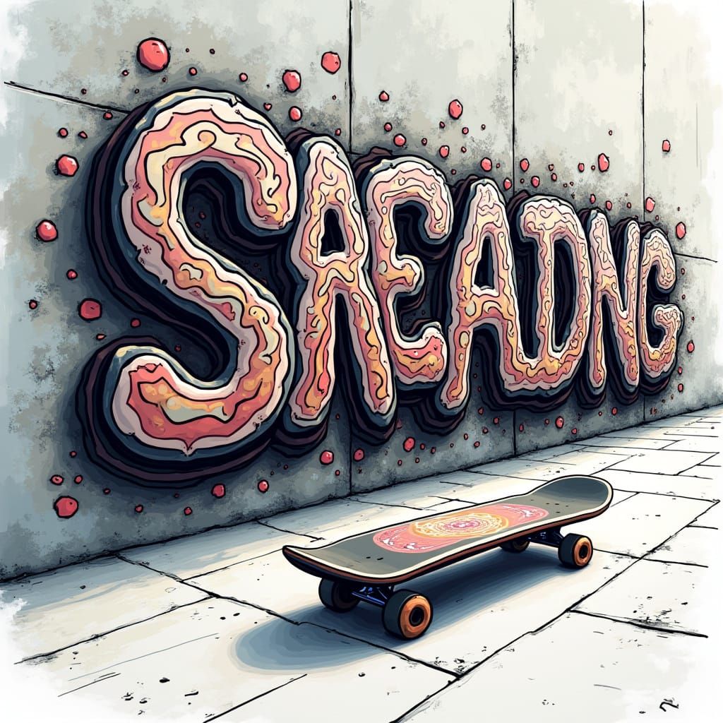 3D Graffiti Art in Skateboard Park