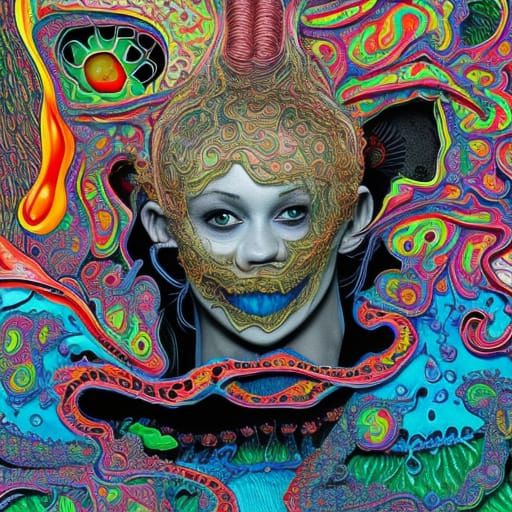 Faces Transform With Slime in Lowbrow Art