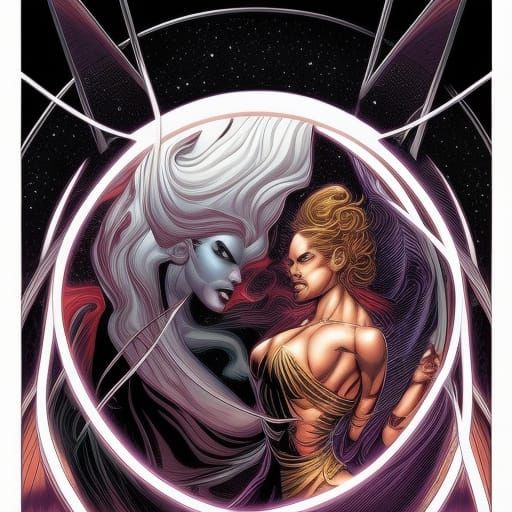 Yin and Yang Clash: Comic Book Art Style