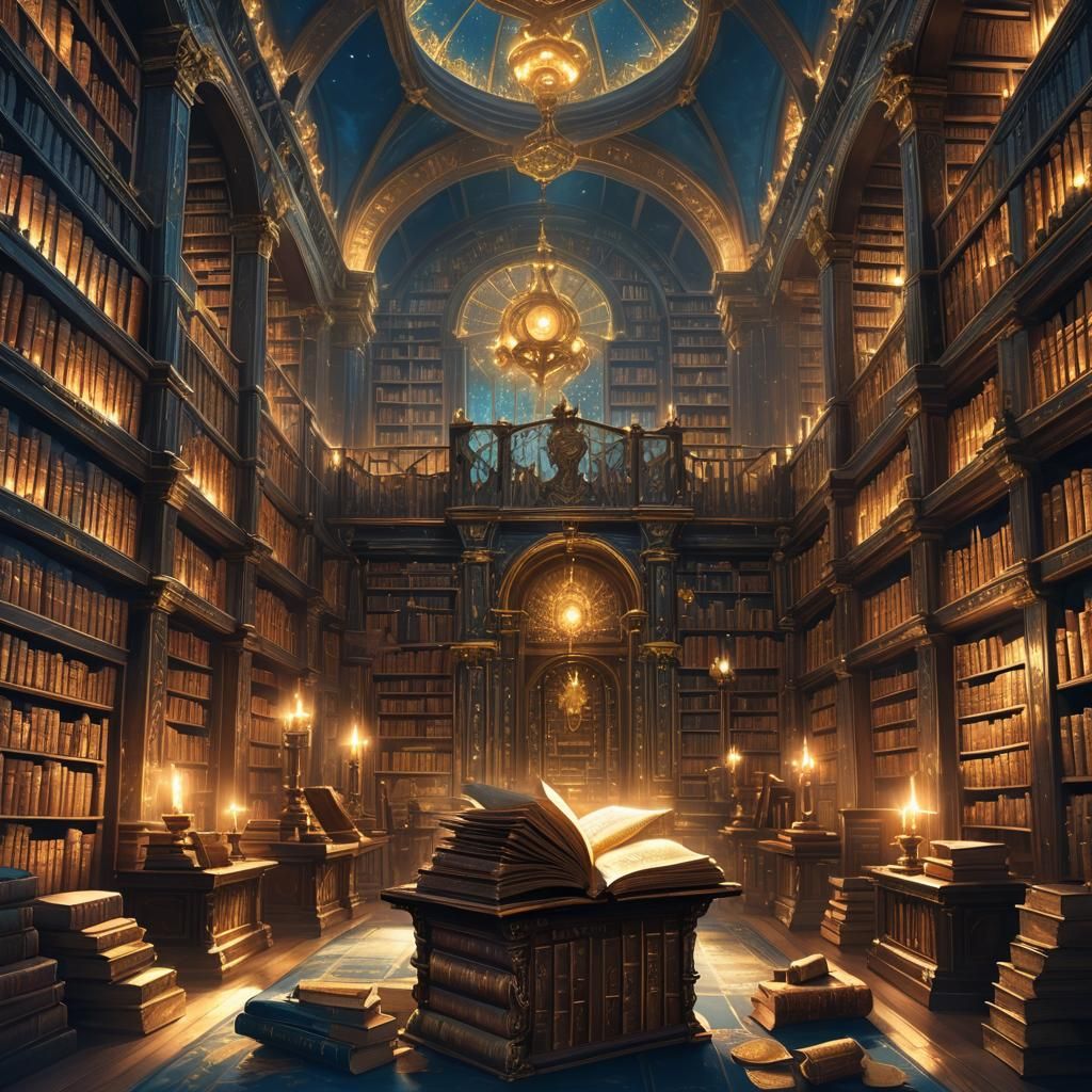Ornate Magical Library Concept Art