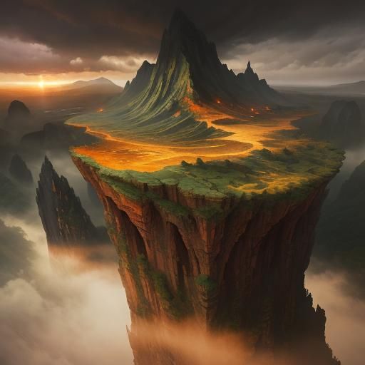 Epic Canyon Landscape in Digital Art Style