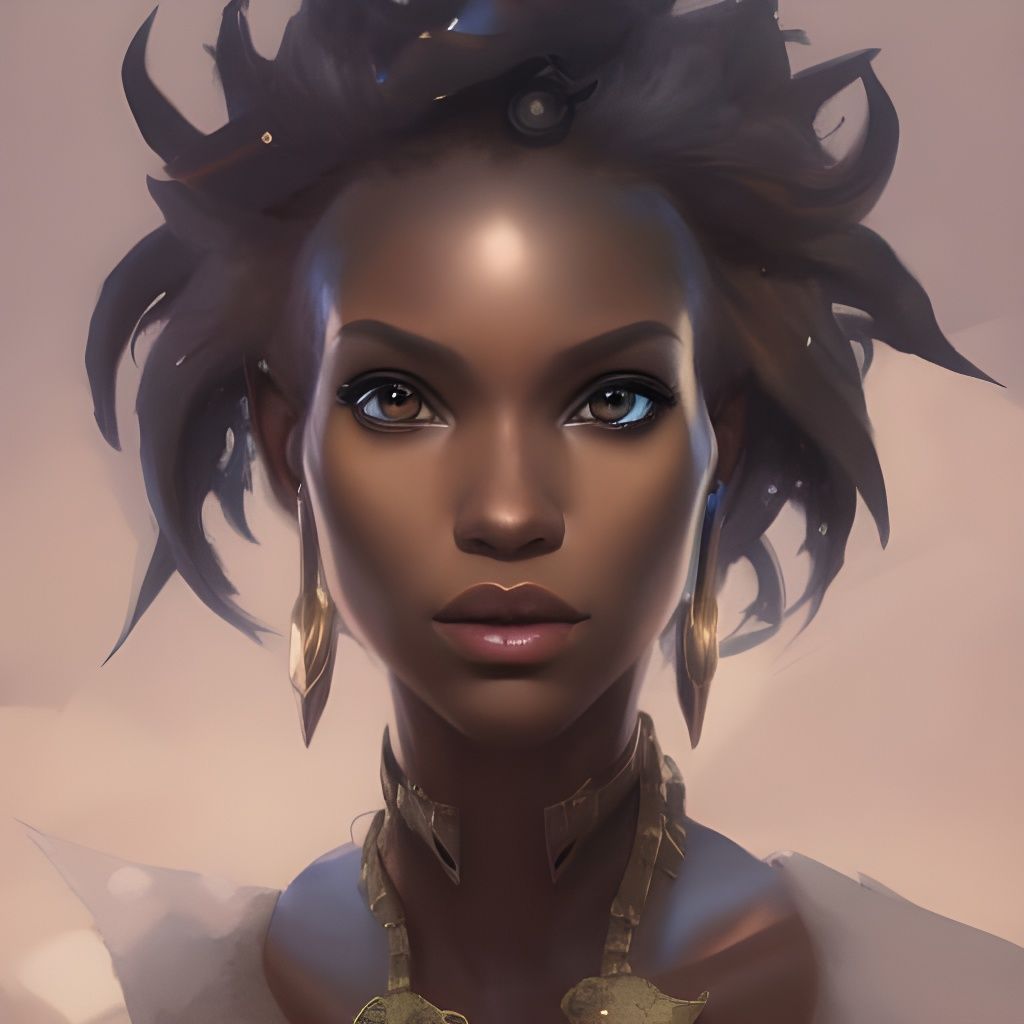 Detailed Portrait of a Black Elf in 8k Resolution