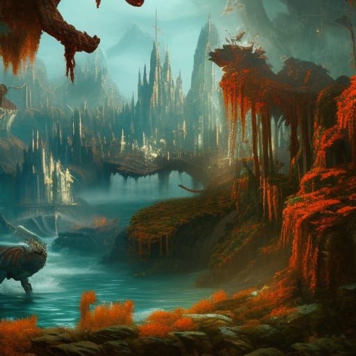 Fantastical Matte Painting in Deep Color