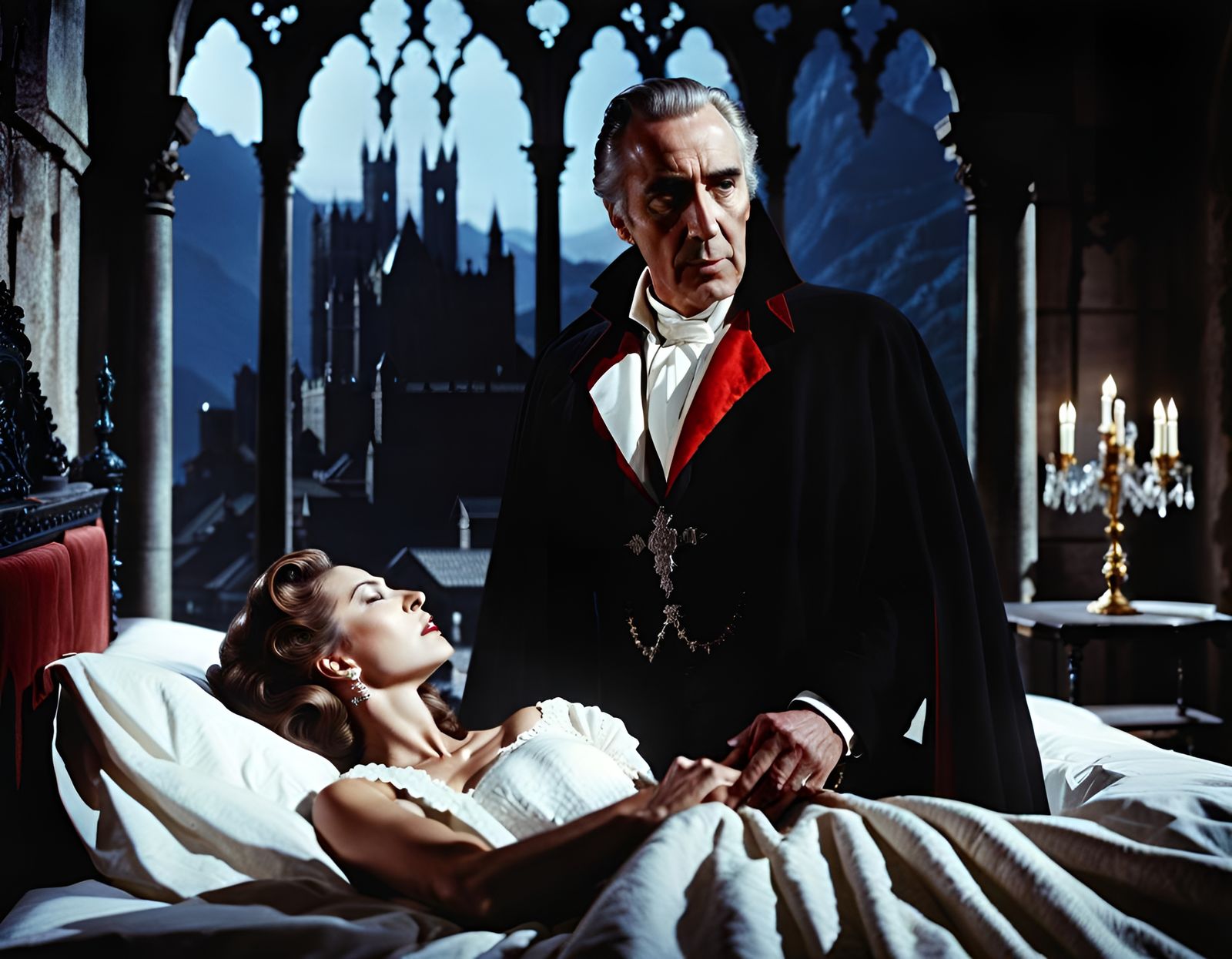 Christopher Lee as Dracula in Hammer Horror Film
