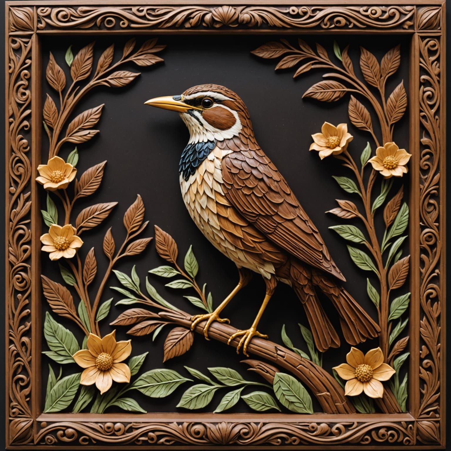 Chocolate Bas-Relief of Eastern Meadowlark