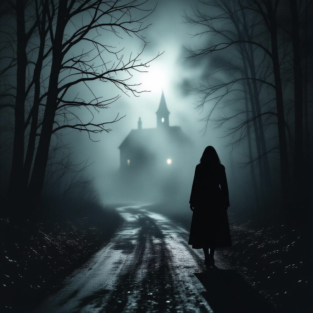 Analog Horror Scene with Muted Tones and Shadow Play