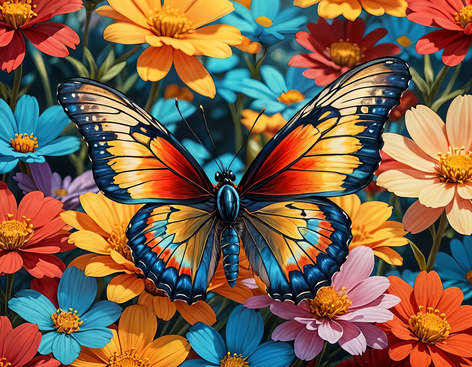 Colorful Butterfly on Flower: A Symbol of Growth