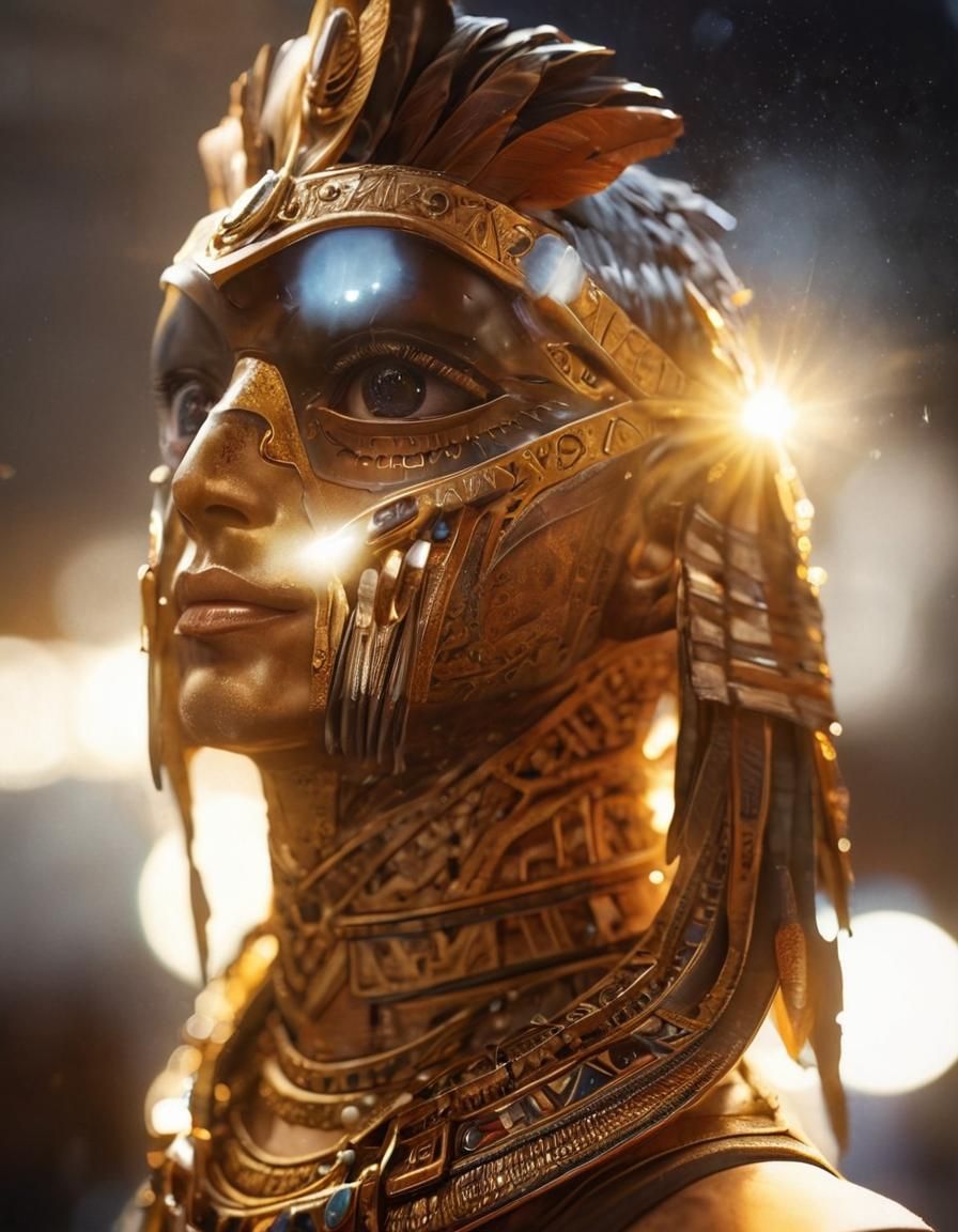 Hyperrealistic Egyptian God Falcon with Cinematic Lighting