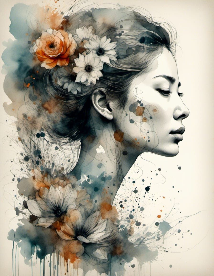 <lora:Female Portraits:1.0>A portrait of a mix caucasian wom...