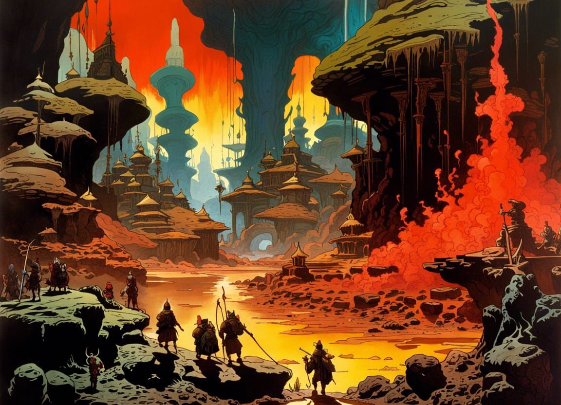 Boiling Swamp with Magic Artifacts: Matte Painting