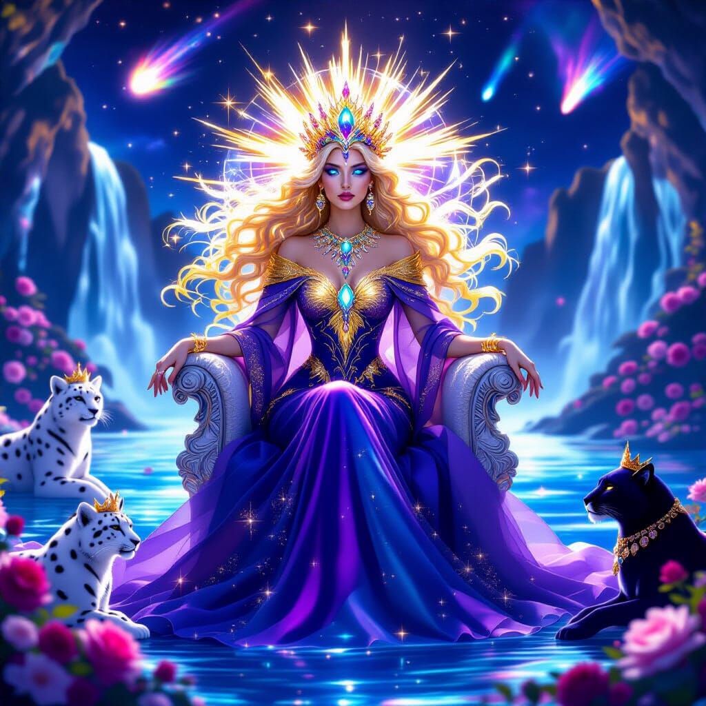 Cosmic Empress on Floral Throne