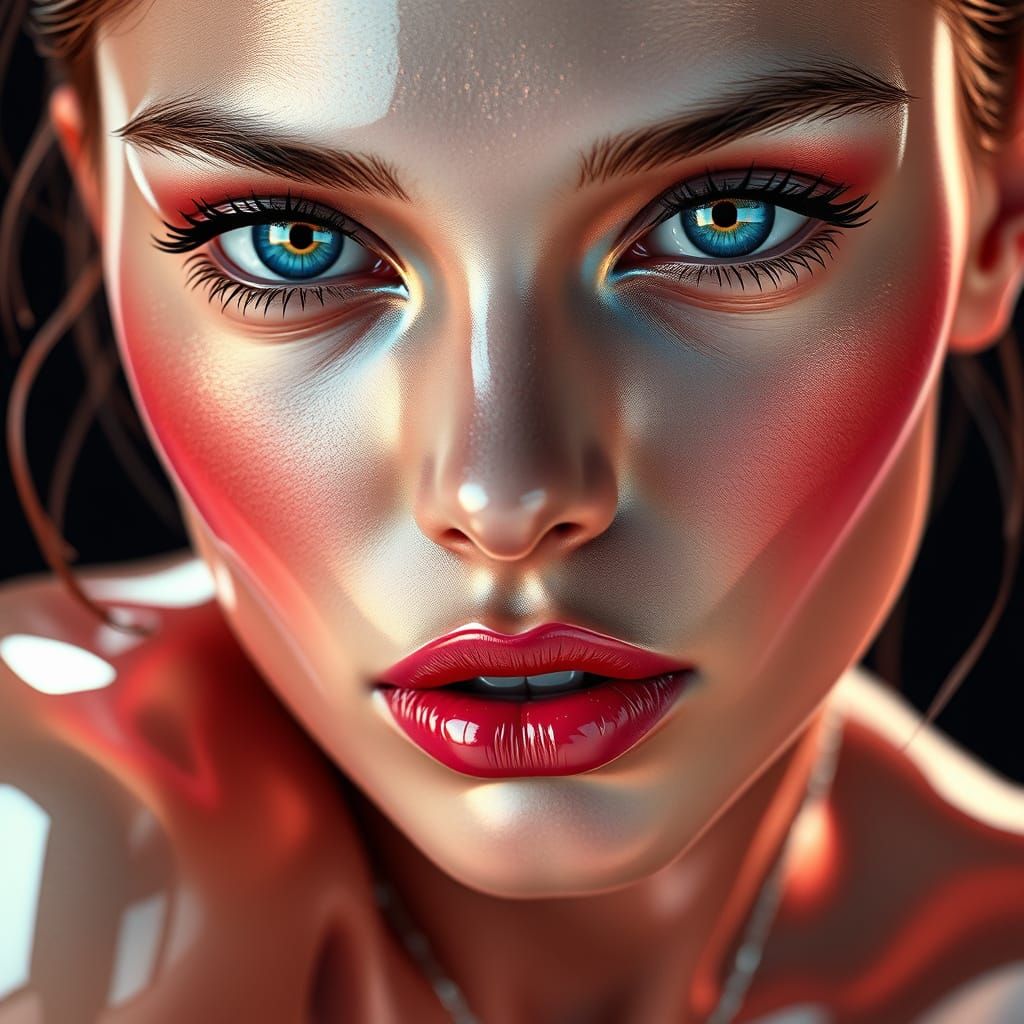 Hyperrealistic Shiny Female Figure