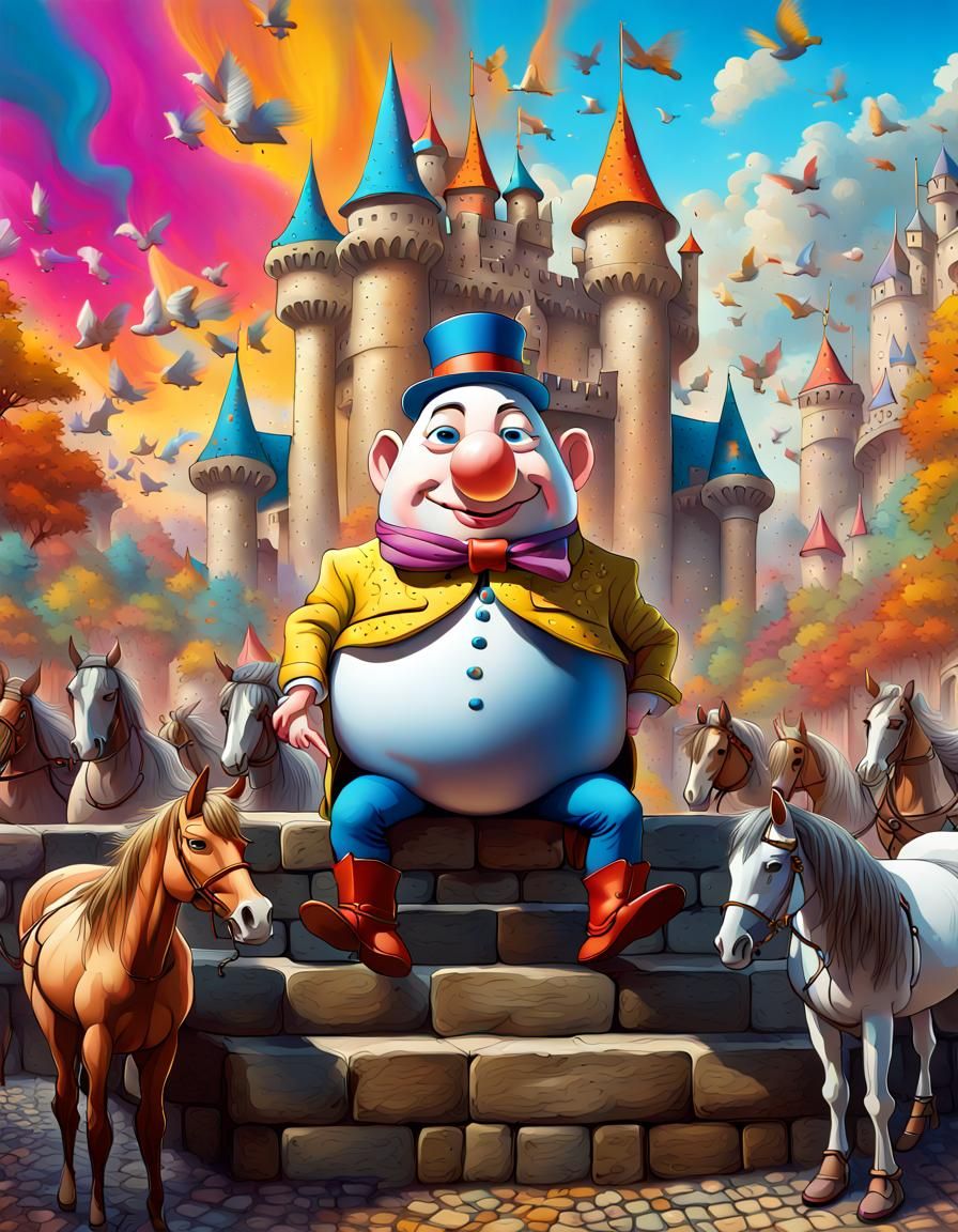 Humpty Dumpty in Fairytale Kingdom, Digital Art