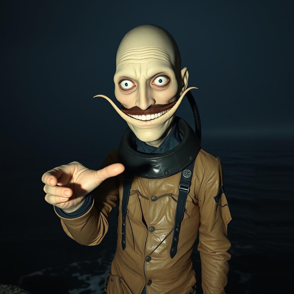 Biosurreal Humanoid in Victorian Diving Suit