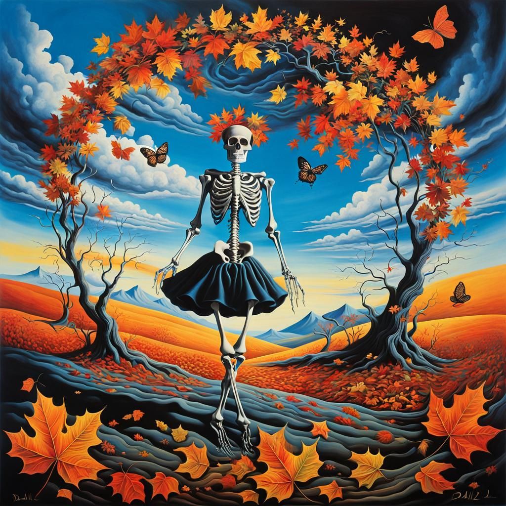 Surreal Landscape with Elastic Flora, Dali Style