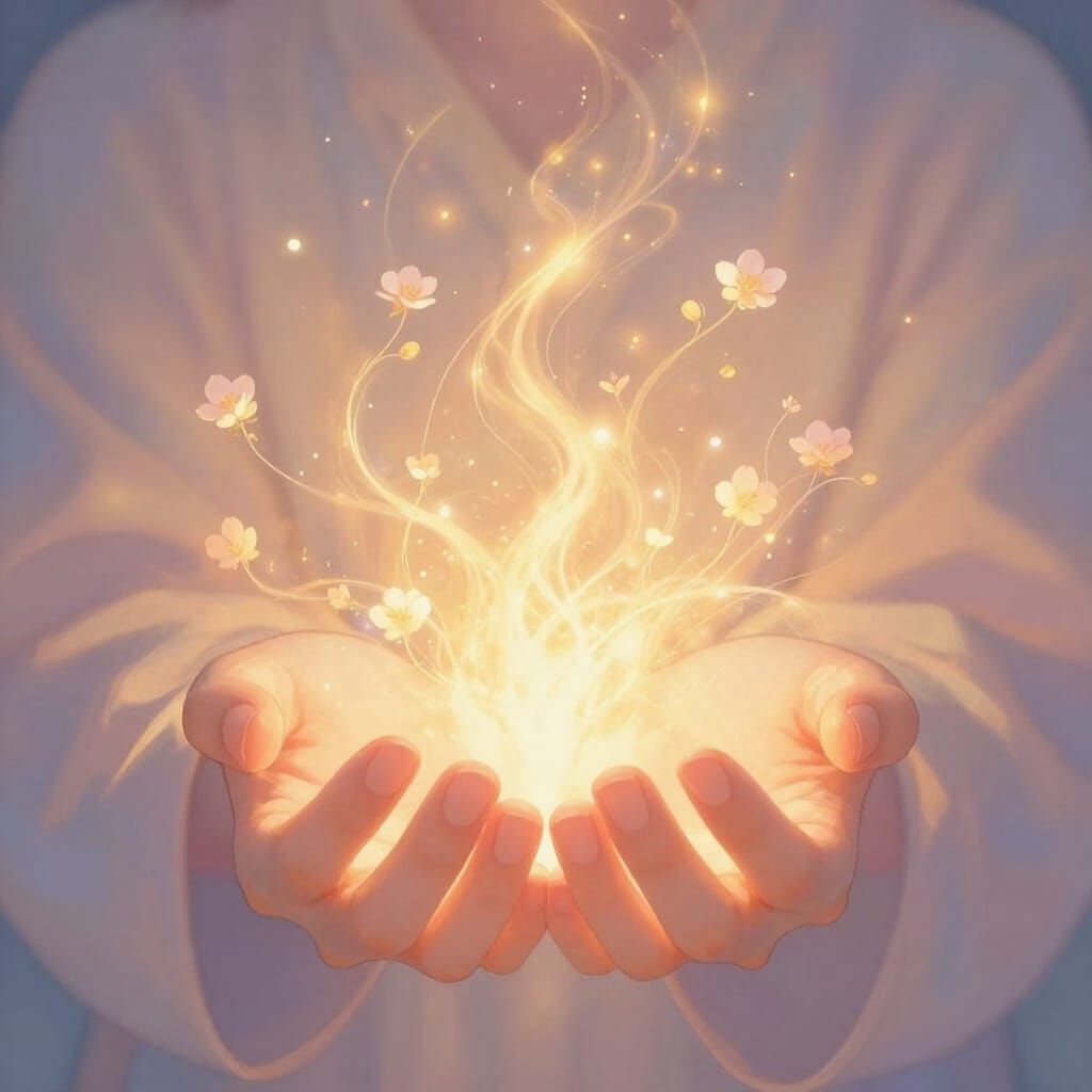 Ethereal Glow of Compassion in Digital Painting Style