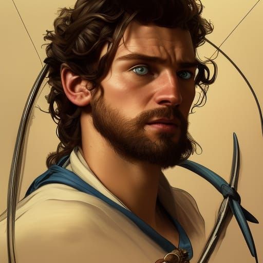 Detailed Avatar Portrait with Bow and Arrow