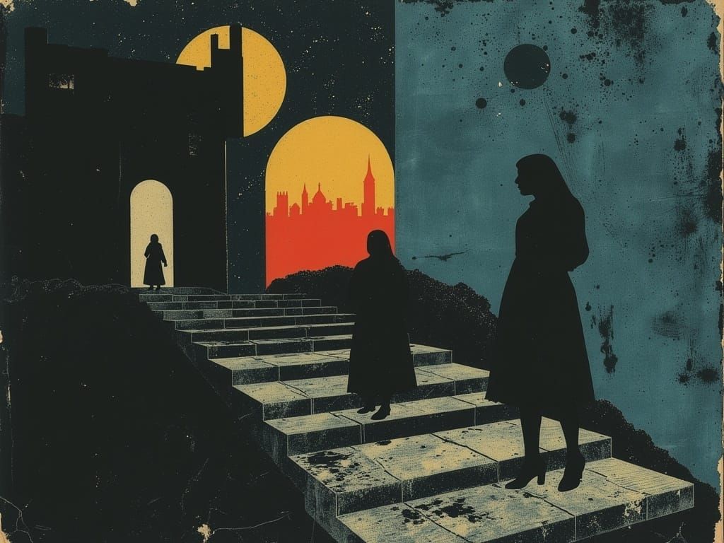 Surreal Stairway to Nowhere in Dystopian Style