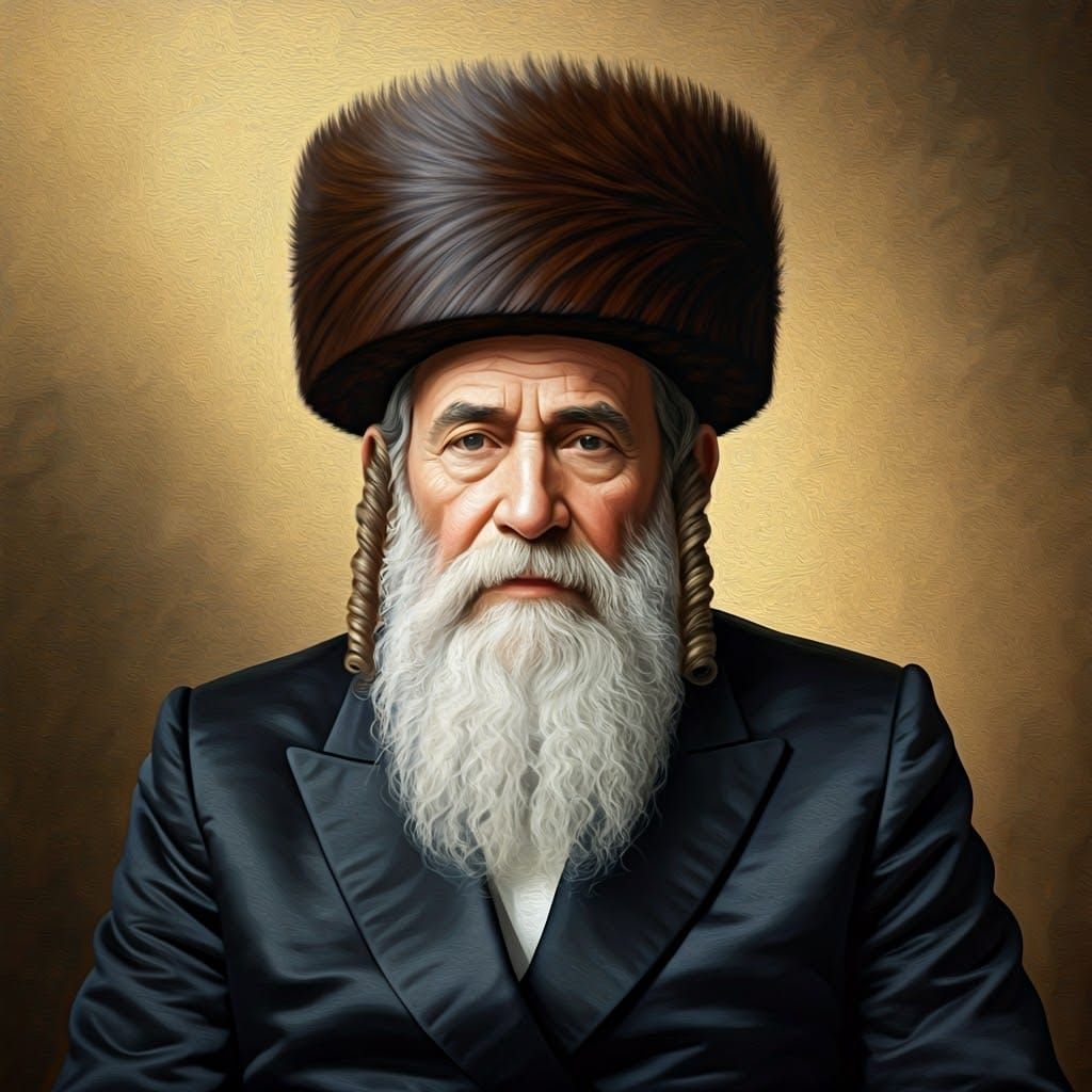 Elderly Orthodox Hasidic Gentleman in Traditional Attire