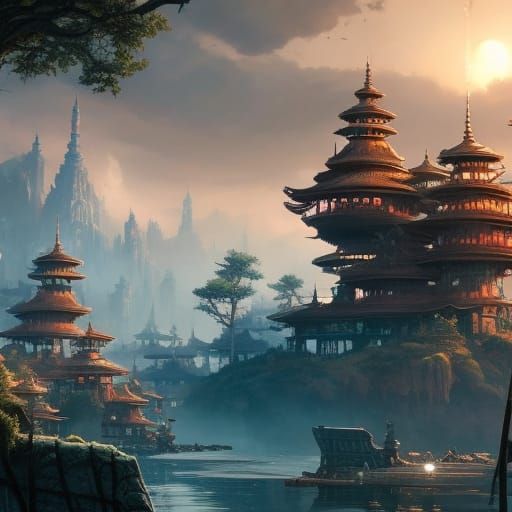 Nightfall Tea Garden Cafe: Dieselpunk Film Noir