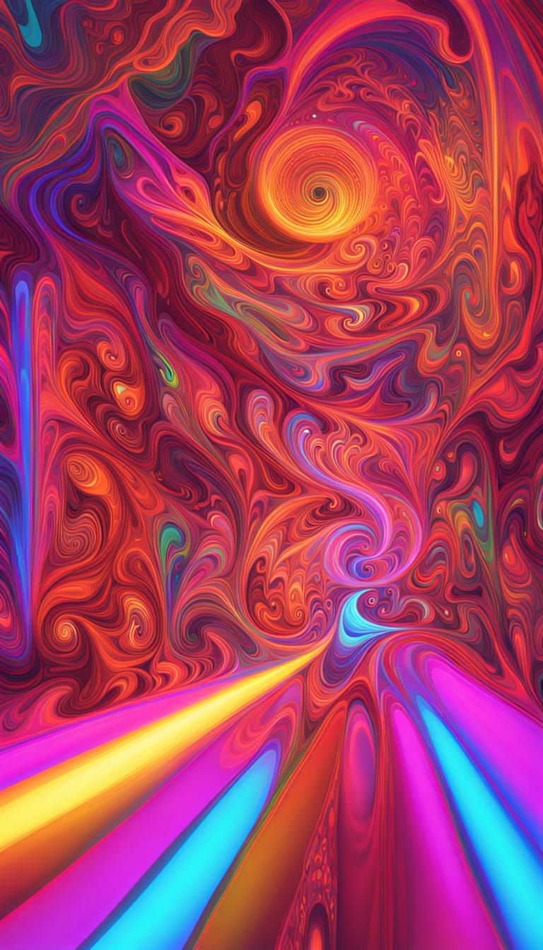 Neon Psychedelic 3D Renderings: Intellectual Stimulation