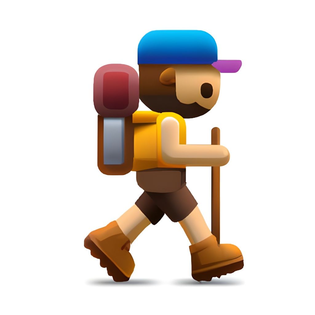 Hiking Man Emoji in Side View