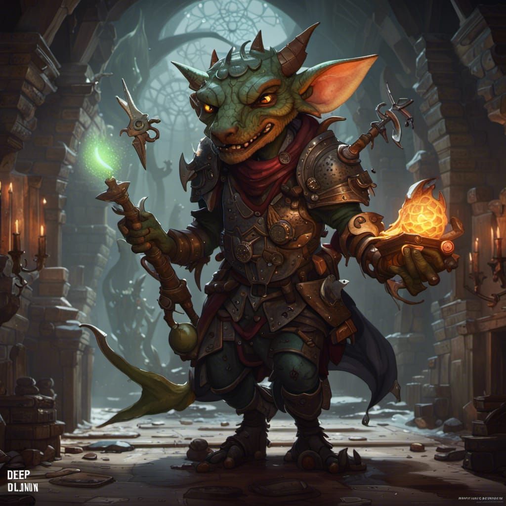 Detailed Kobold Character Art in Dark Fantasy Style