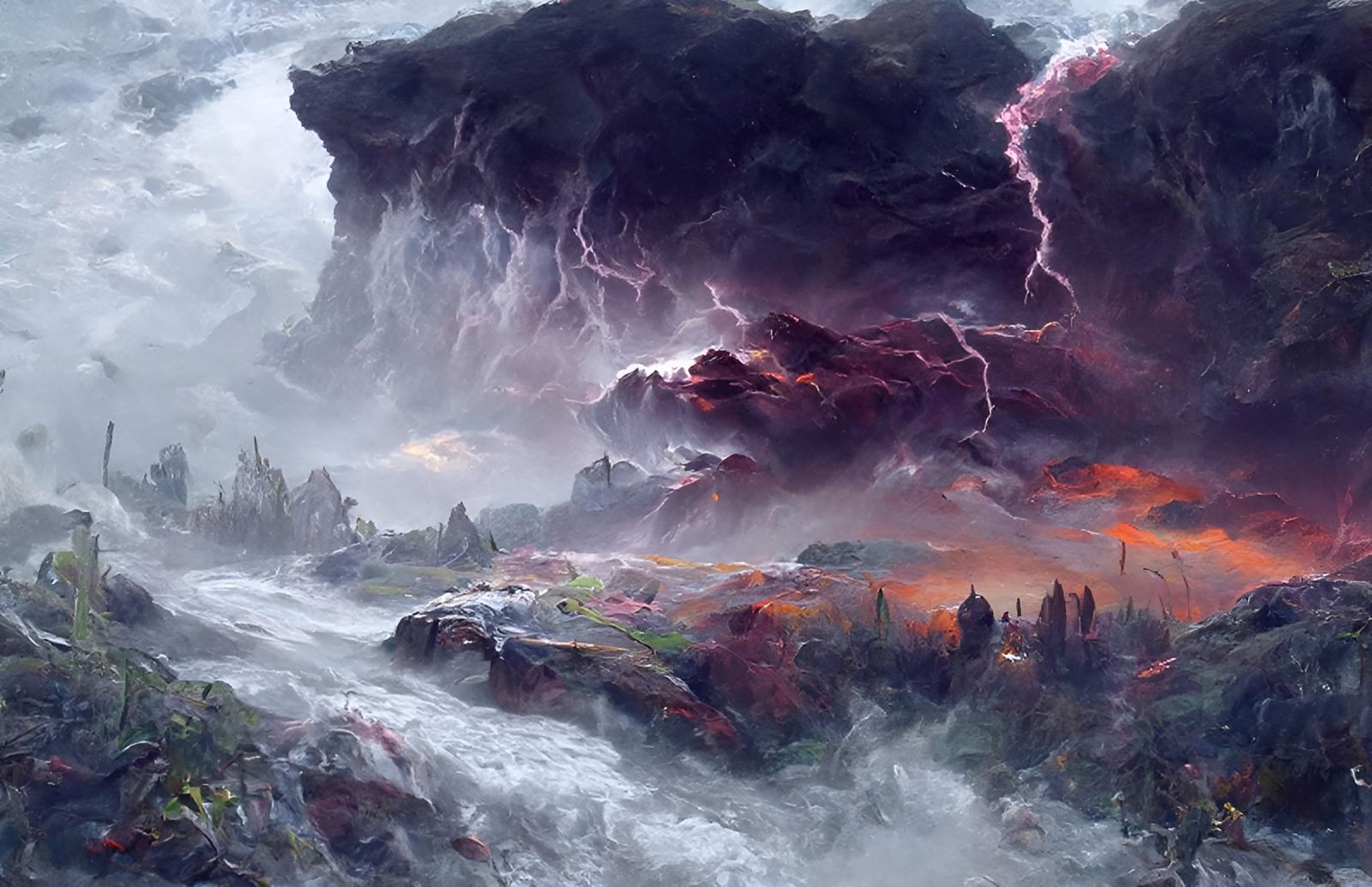 Epic Lightning Storm in Canyon Landscape