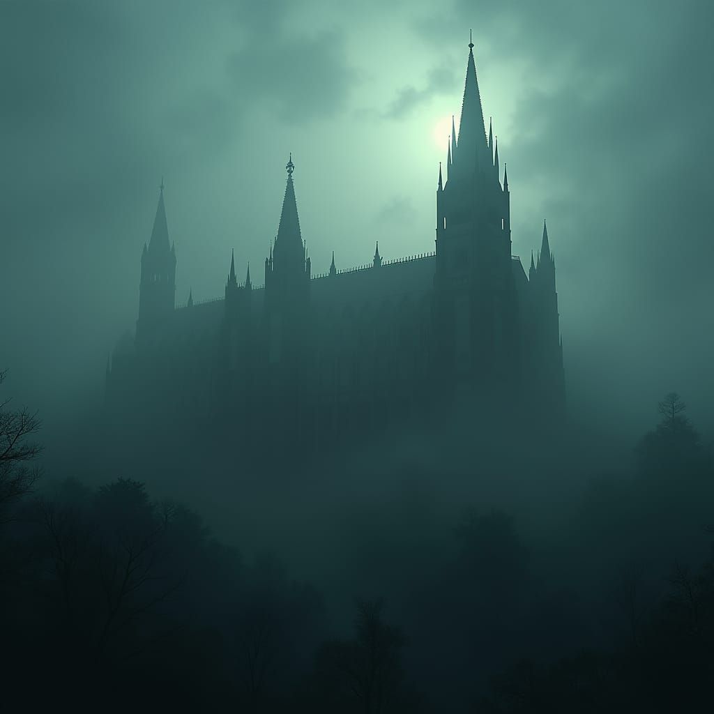 Mysterious Gothic Metropolis with Magical Aura