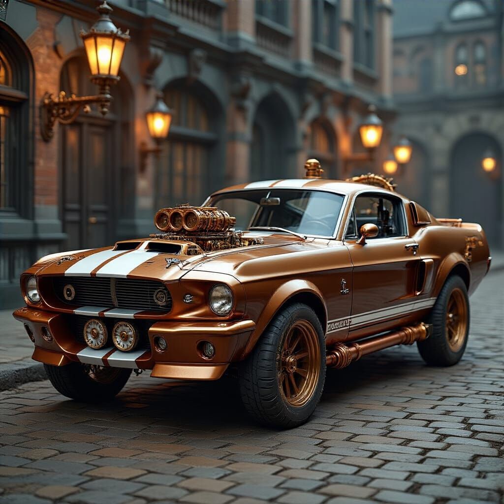 Steampunk 1967 Shelby GT500 With Clockwork In Victorian Lond...