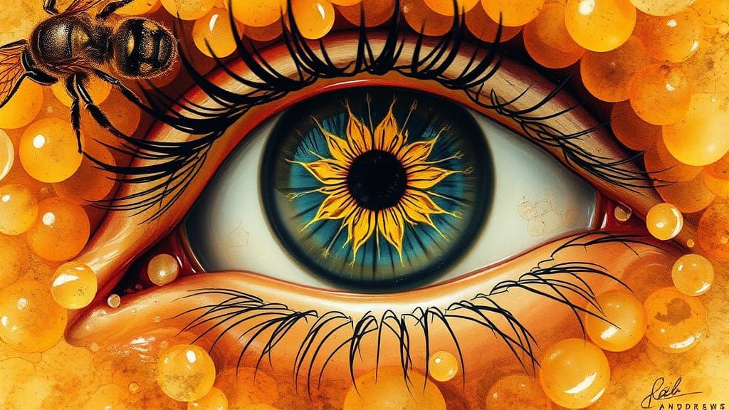 Surreal Honeycombs in Photorealistic Trompe l'Oeil Style