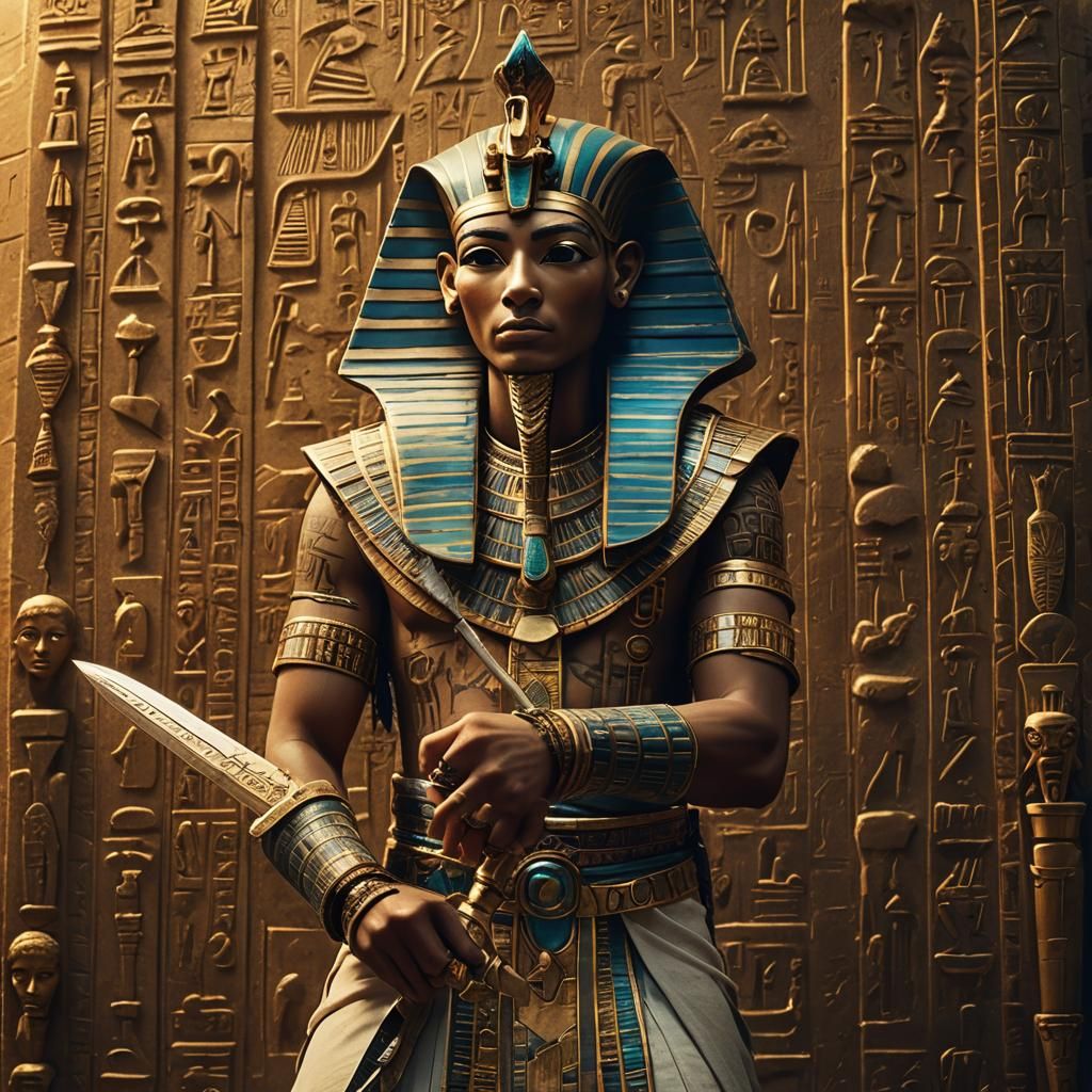 Ancient Egyptian Pharaoh with Legendary Dagger Set