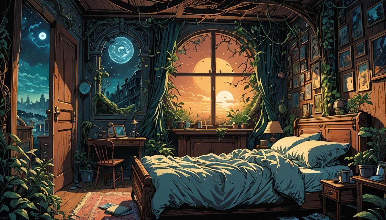 Surreal Digital Comic Art in Anime Style