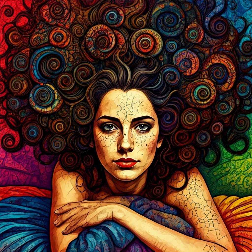 Cubist Woman with Art Deco Accents