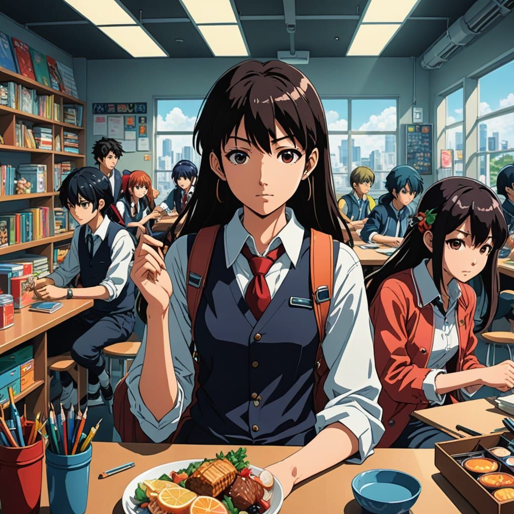 Vibrant Students Explore Fashion Accessories and Food in Ani...