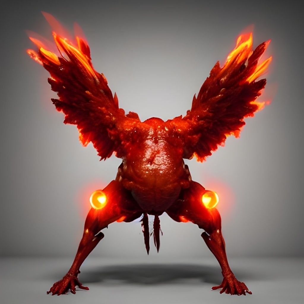 Fiery Hot Chicken Wings from Hell, Hyperrealistic