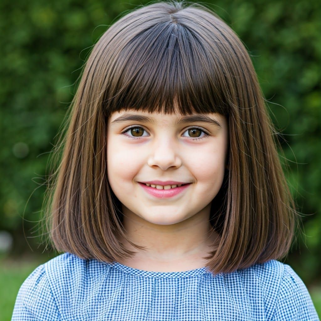 Portrait of a Young Girl with Bangs