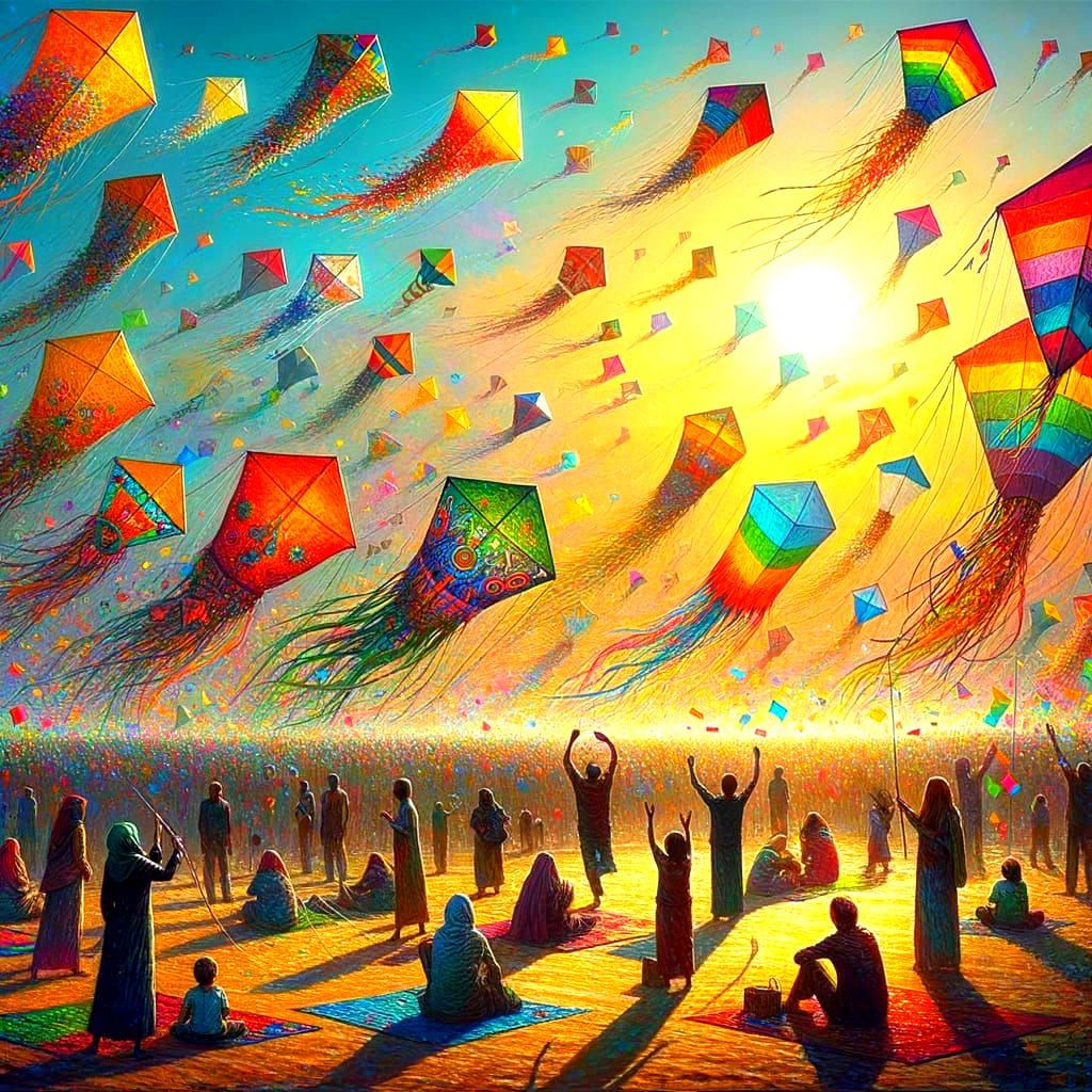 Vivid Kite Festival Under a Surreal, Timeless Sky