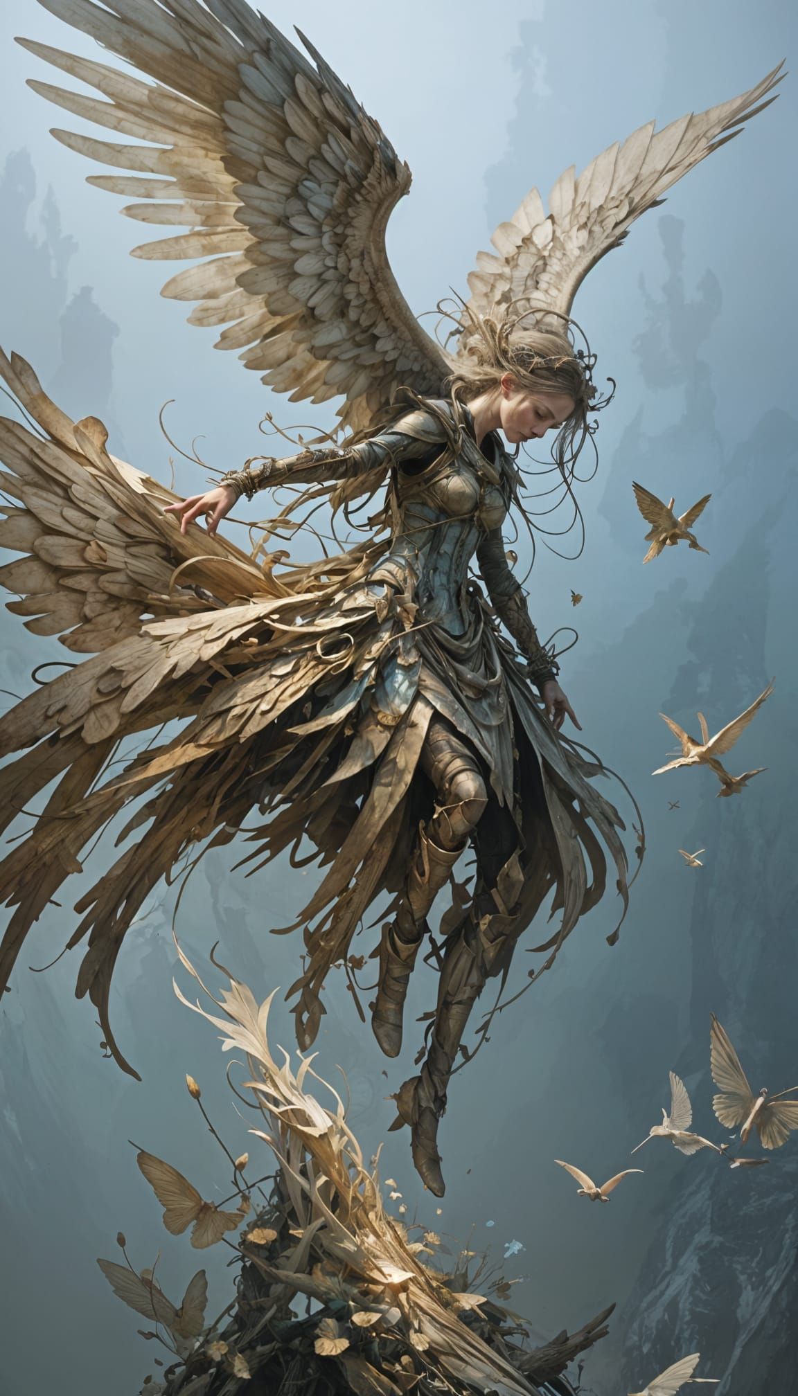 Surreal Angel Sculpture by Ellen Jewett