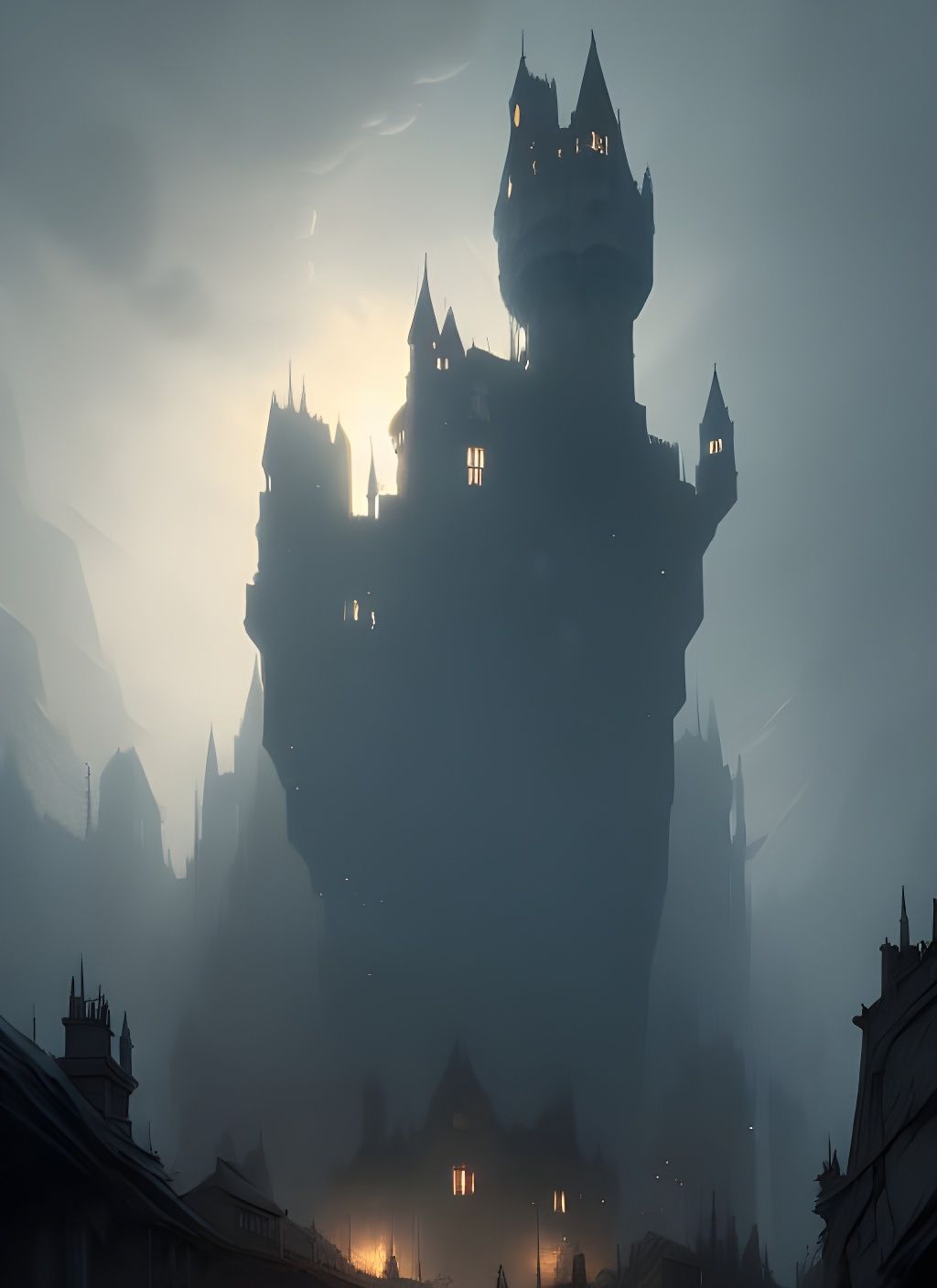 Ghostly Castle: Dark Fantasy Concept Art