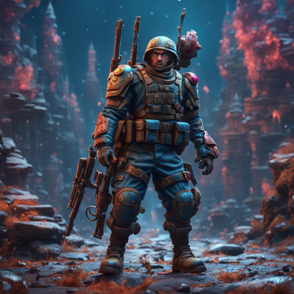 Pop Mart Soldier Doll in Detailed Matte Style