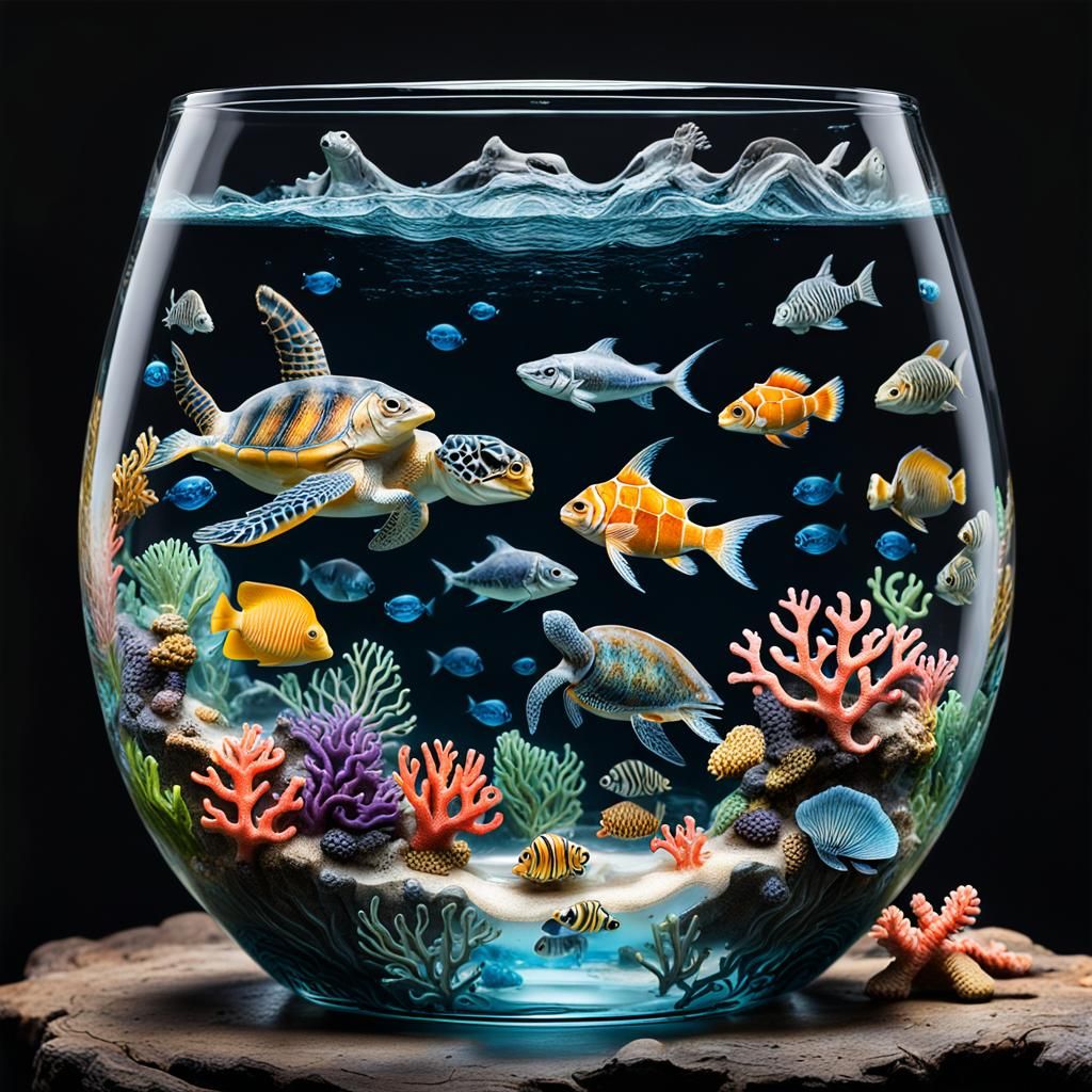 Ocean in a Glass: Realistic Underwater Scene
